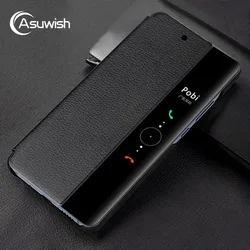Smart View Flip Cover Leather Phone Case For Huawei P50 P40 Pro P30 Pro P20 P 40 30 20 Lite P30pro P20pro Window Slim Funda Hard