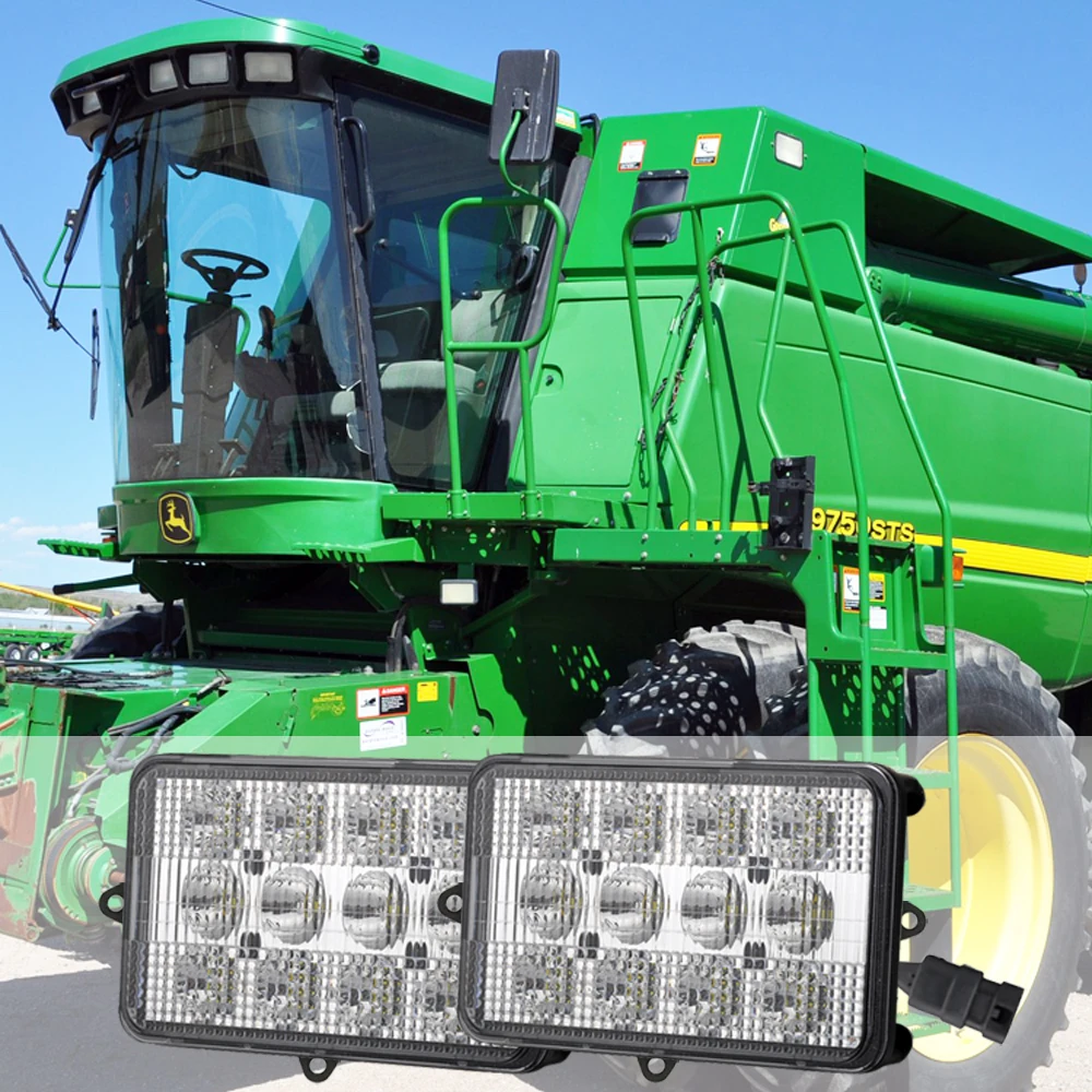 

LED Upper Cab Light 60W 6x4 FloodLight / SpotLight Combo Light For John Deere Combines 9450, 9550, 9650, 9560, 9660+ AH128328