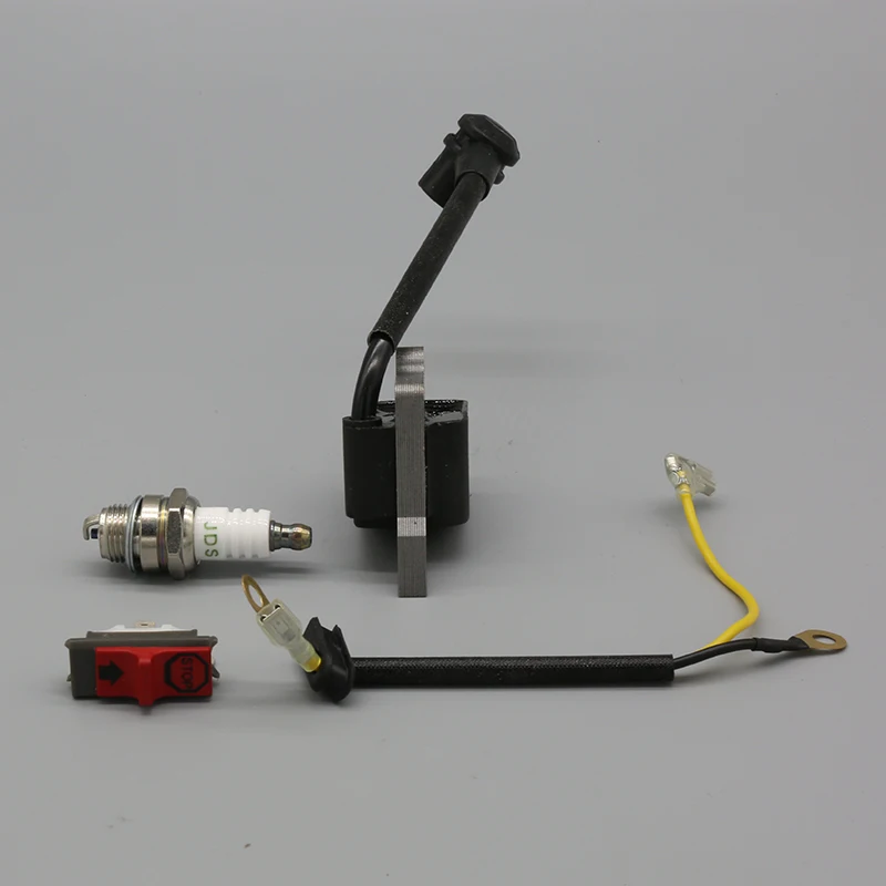 Ignition Coil สวิทช์หยุด Spark Plug ชุด Fit สำหรับ HUSQVARNA 136 137 141 36 41 26 23สวนเครื่องมือแก๊สชิ้นส่วนลูกโซ่