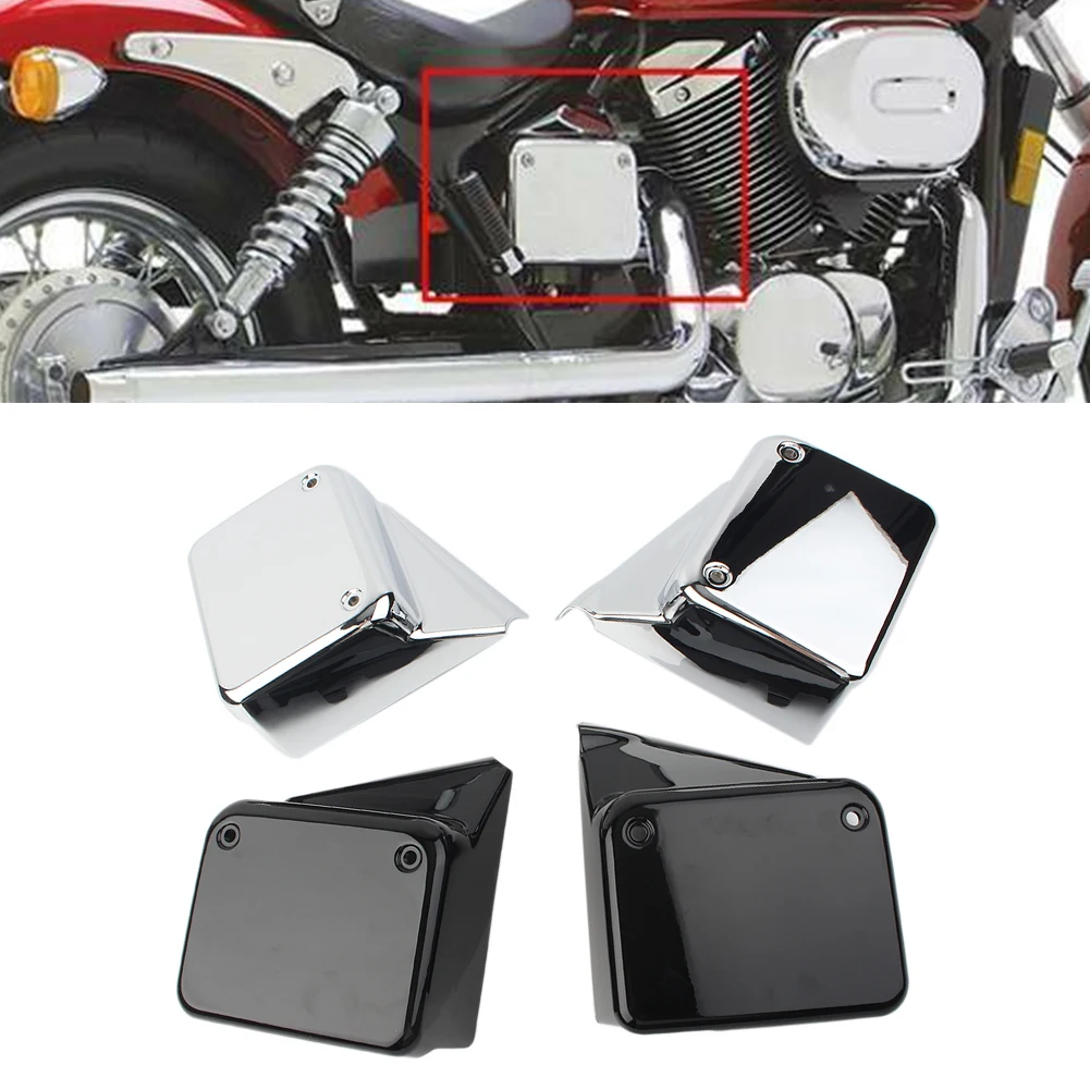 Chrome Motorcycle Side Battery Cover Guard for Honda Black Widow Shadow Spirit VT750 DC 2000-2009 & Black Widow 2000-2007