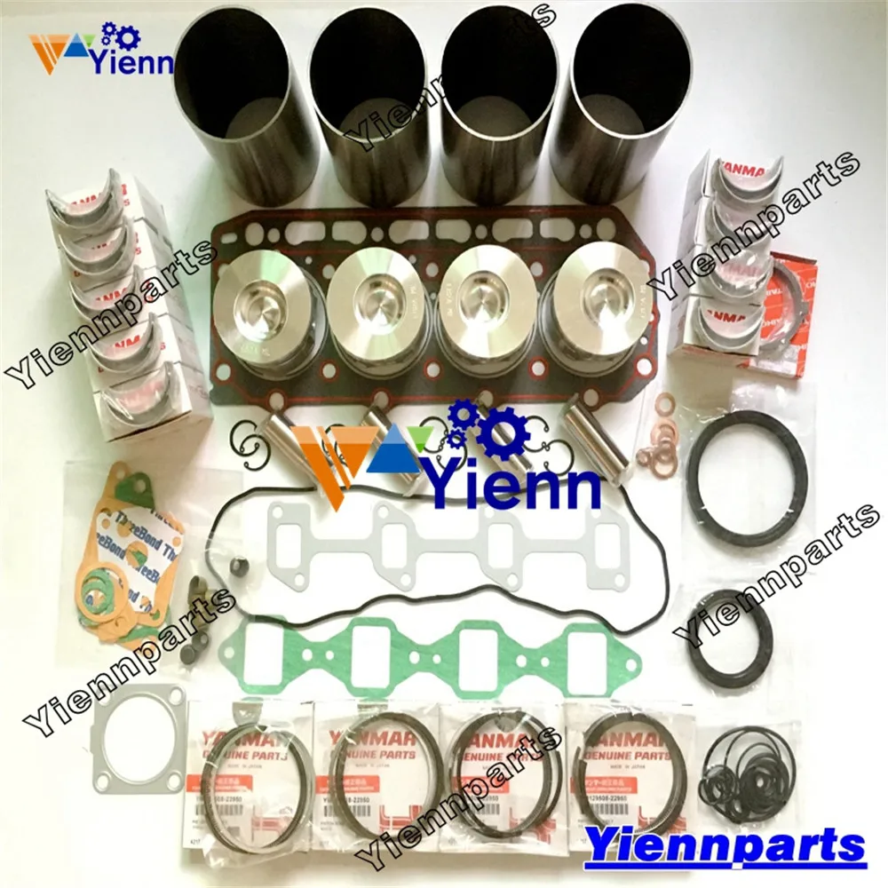 

4TNE78 Overhaul Rebuild Kit For Yanmar Engine Repair Parts Cylinder Liner Bearing Set Full Gasket Kit Piston With Ring