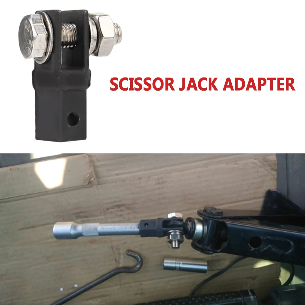 Scissor Jack Adaptor Car Accessories Use with 1/2 Inch Drive or Impact Car Jacks Lifting Equipment Wrench Tools