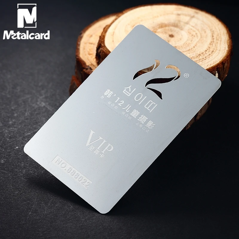 Stainless steel business card metal membership card hollow business metal business card