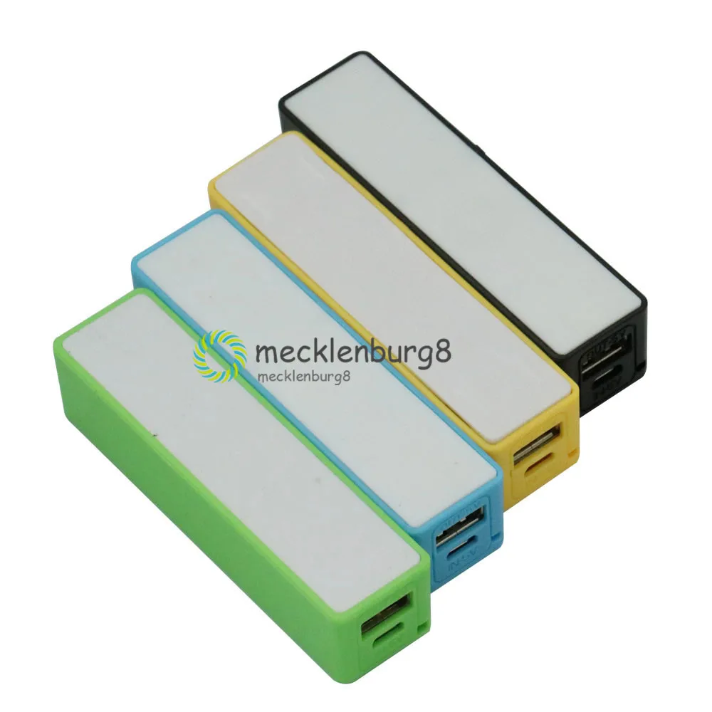 NEW Black/Yellow/Blue/Green/White USB Mobile Power Bank Case DIY Kit 18650 Lithium Battery Charger Box Portable Storage Case