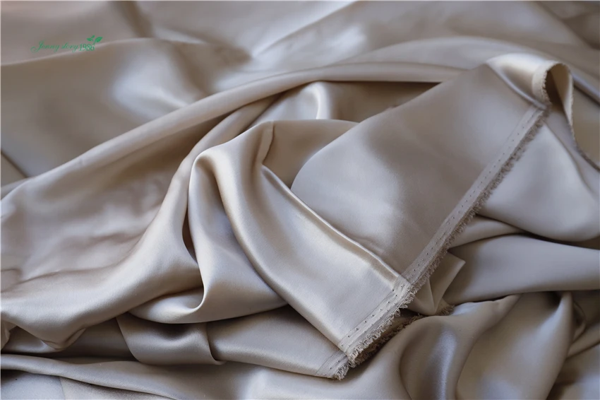 16.5Momme 100% Pure Mulberry Silk Charmeuse Fabrics Textile Embroidery Garment Plain Satin Silk Fabric blue Black White