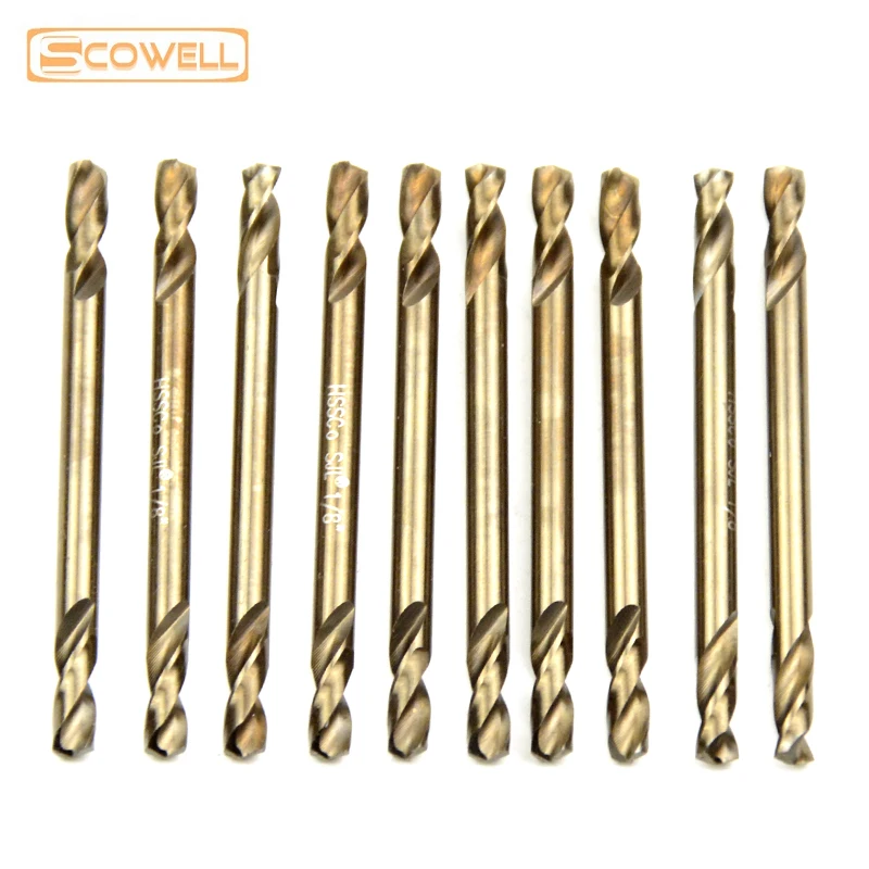 SCOWELL-40% 할인 10 팩 HCO M35 더블 엔드 트위스트 드릴 비트, 코발트 홀 드릴링 나선형 드릴 비트 3mm ~ 5mm 금속 가공