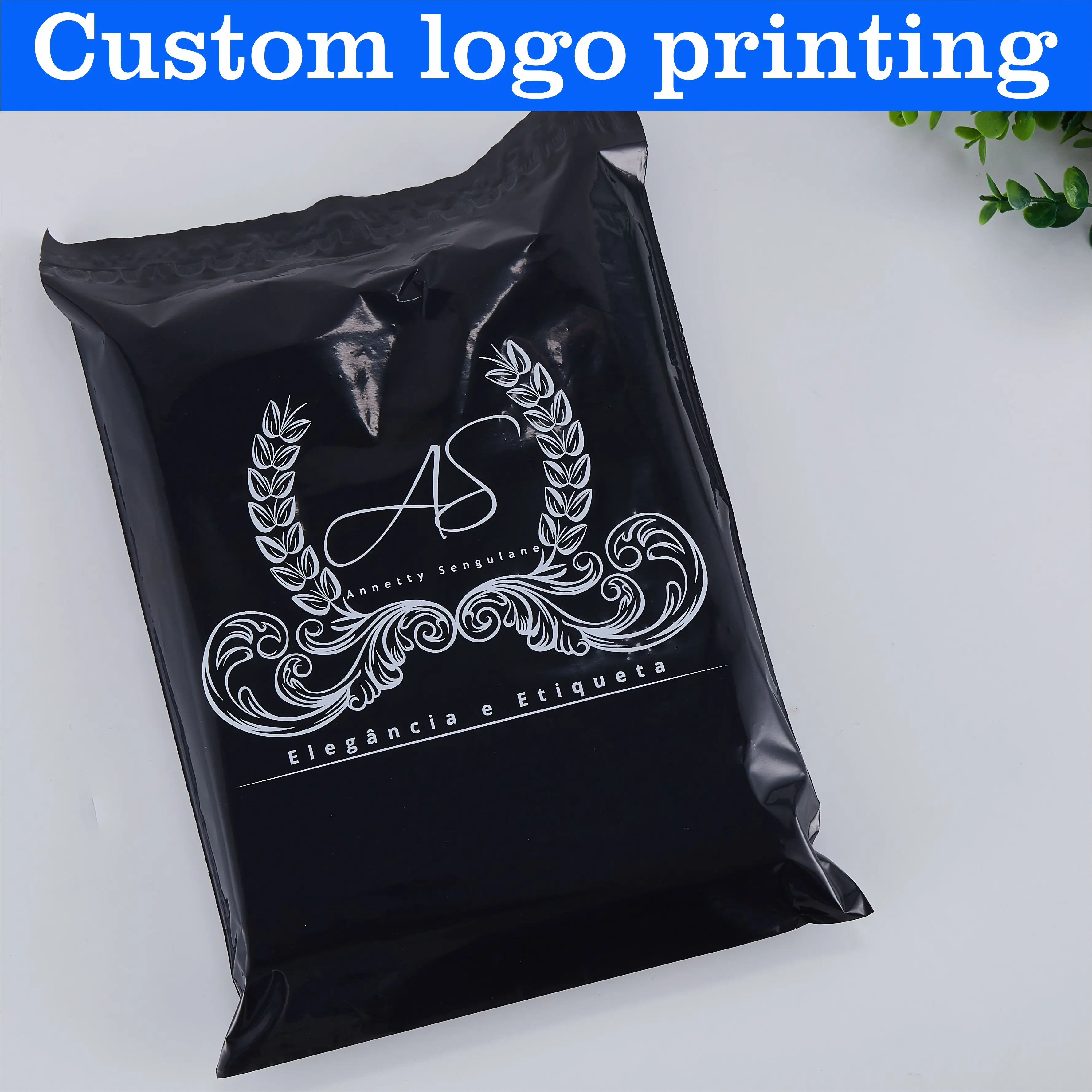 

custom logo poly black mailers plastic courier bags for package mailing bag with handle high quality bag