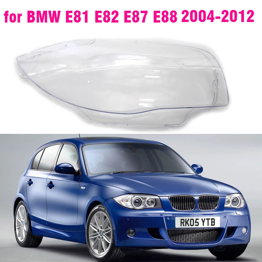 Car Front Headlight Lens Cover For BMW E87 E88 E81 E82 2003-2012 Auto Shell Headlamp Lampshade transparent