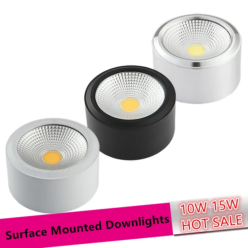 

High Quality Surface Mounted COB Downlights AC85-265V 7W 12W Dimmable Warm White LED Ceiling Lamp Spot lights downlight 1pcs/lot