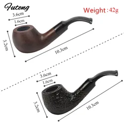 New Handheld Dry Pipe Solid Wood Smoking Pipe Tobacco Pot Wooden Flue Filter  Men's Gadget Gift