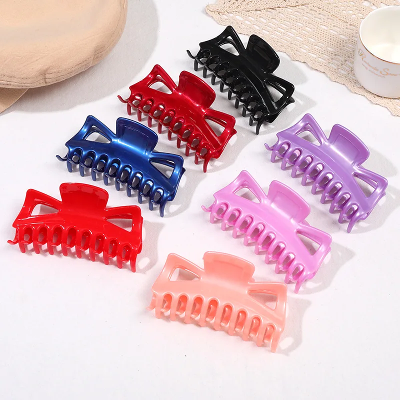 Korean Minimalist Hair Clip Lady Large Disc Hair Grab Plastic Keel Clip Zama Tail Shark Clip Bath Hair Clip Hair Accessories