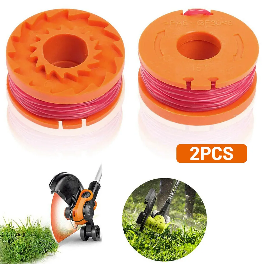 2pcs Replacement Spool line for WORX Grass Trimmer WG150E WG151E WG154E WG155E WG157E WG160E WG163E WG165E WG166E WG167E WG169E