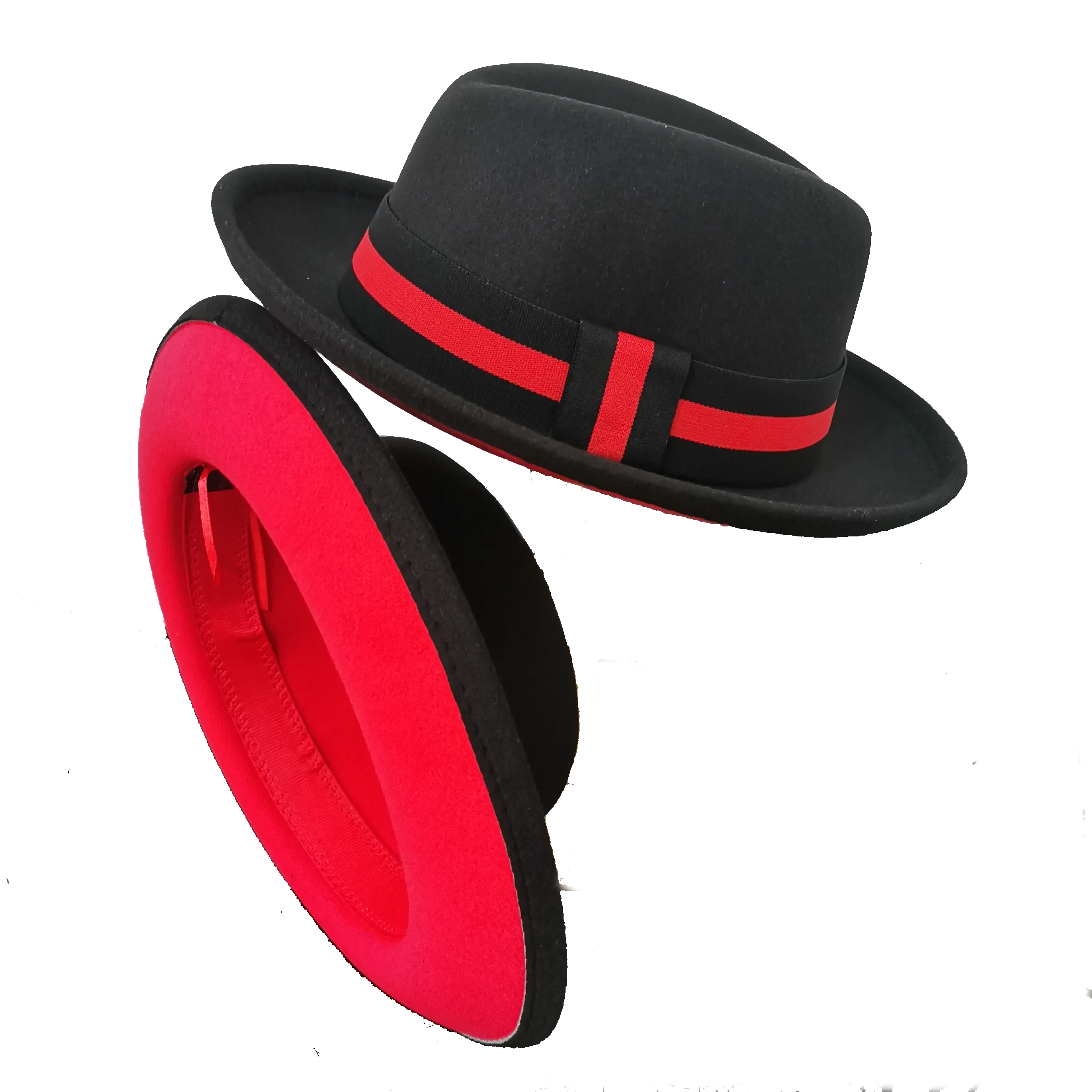 Melonik mężczyźni fedora czerwony spód fedora dla kobiet i mężczyzn na przyjęcie do czapki mężczyźni kapelusz na zimę gumką filcowy kapelusz jazz kapelusz do kościoła