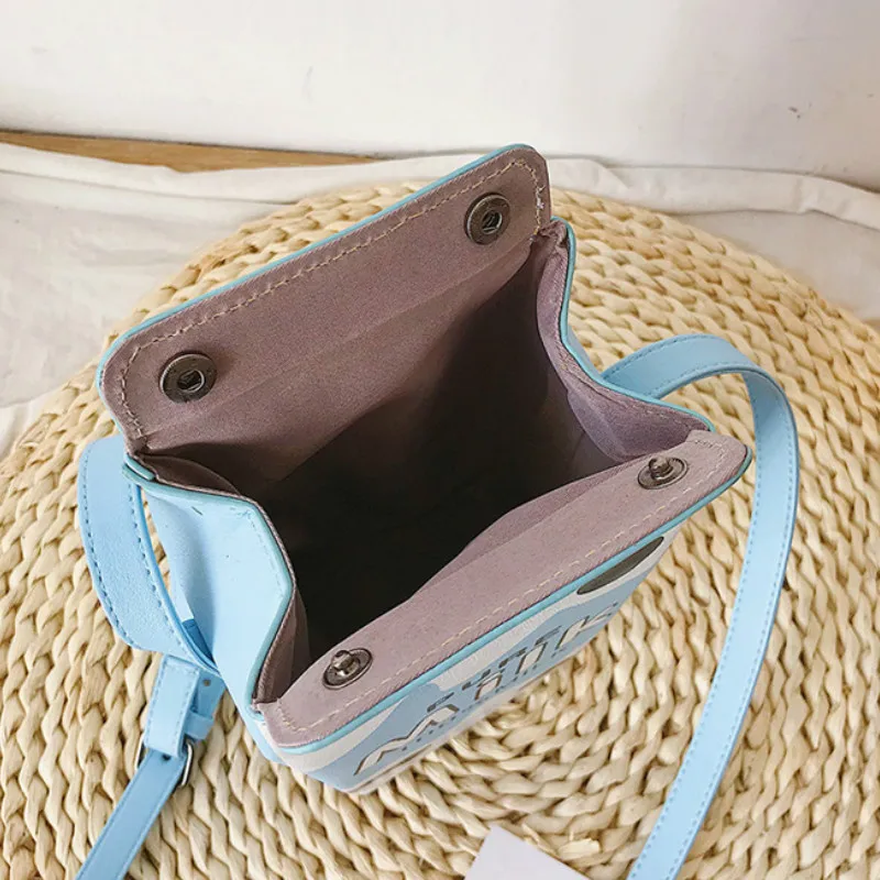 Bolso coreano de PU para mujer, bandolera informal con broche, a la moda, ladylike Fruit milk, para teléfono, monedero para chica adolescente, bolso de diseñador