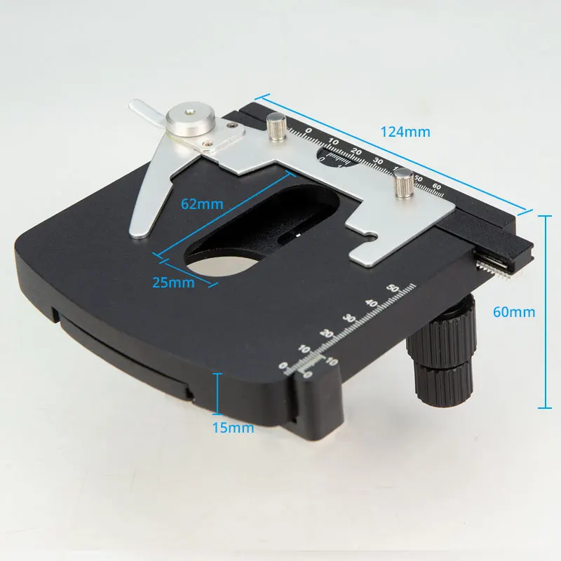 Double-layer Mechanical Stage Mobile Platform for Biological Microscope with Scale for Slide/ Specimen Moving