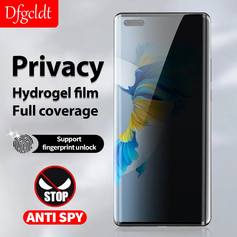 Anti-spy Full Cover Hydrogel Film Huawei Mate 40 40E 20X P30 P40 P50 Pro Privacy Screen Protector Huawei Nova 7 8 Pro no glass