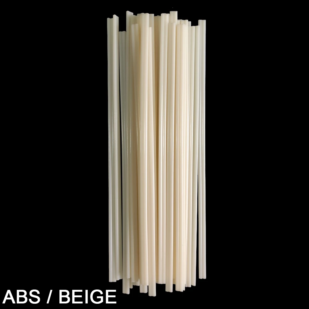 50pcs Plastic Welding Rods Bumper Repair ABS/PP/PVC/PE Welding Sticks Welding Soldering Supplies Grey White Black Beige Color