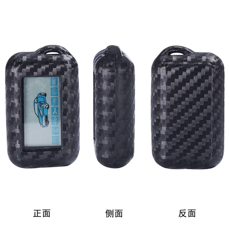 Carbon Fiber Silicone Key Cases For Starline B95 B94 B92 B64 B62 X96 Two Way Car Alarm LCD Remote Control Transmitter Outer Shel