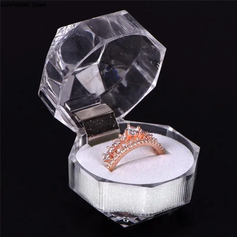 Acrylic Transparent Wedding Packaging Jewelry Box  Jewelry Package Ring Earring Box