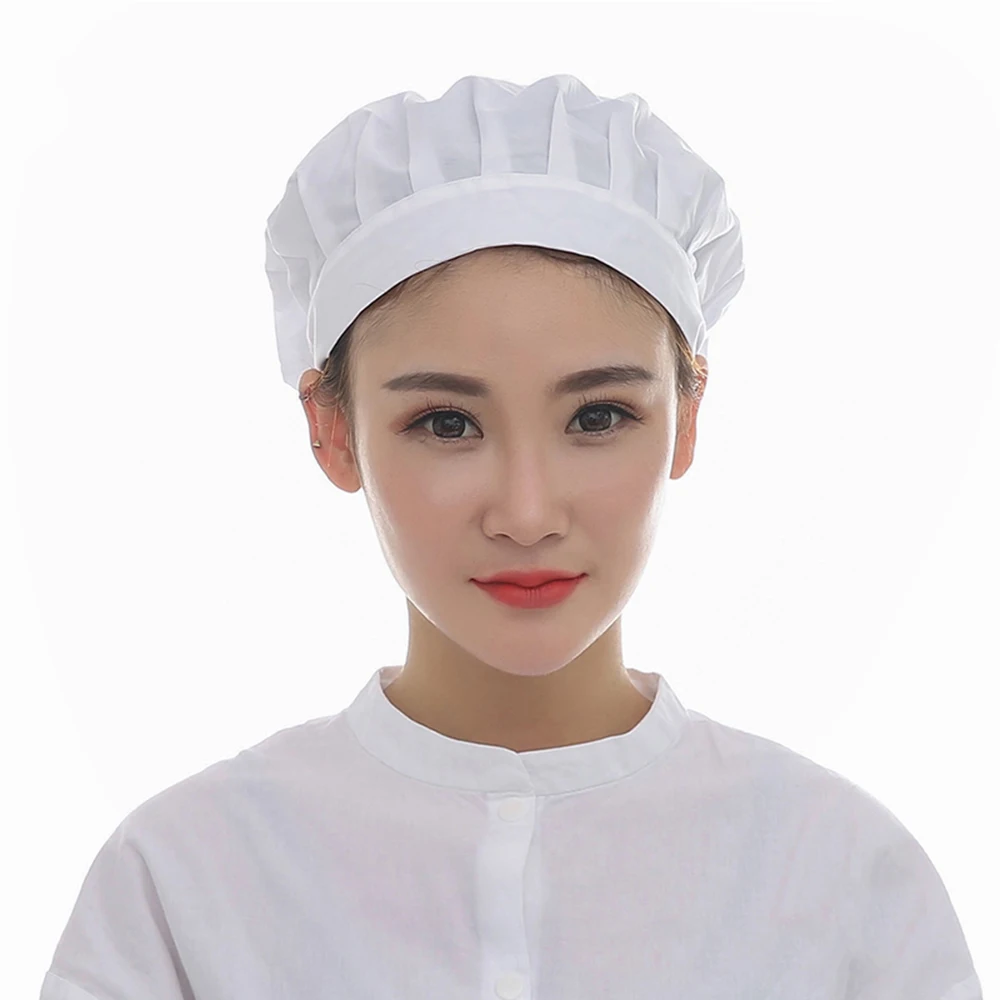 Men Women Food Service Caps Breathable Sanitary Dust Cap Workshop Canteen Kitchen Restaurant Hotel Bakery Waiter Chef Work Hats