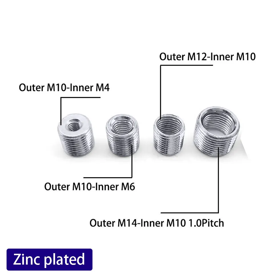 10Pcs M12 M10 To M6 M8 Inner Outer Tooth Tube Adapter Converter Tooth Nut Head Internal And External Tooth Connection Thread Nut