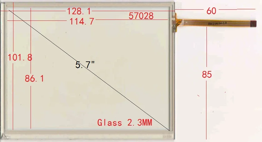 

057028 5.7 inch industrial control touch screen 128*102 mm