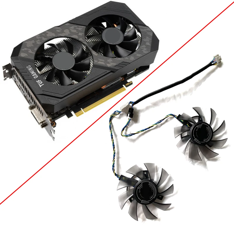 

Вентилятор охлаждения FD8015U12S для графической карты ASUS, 2 шт., 75 мм, 6 контактов, 1650 А, GTX S
