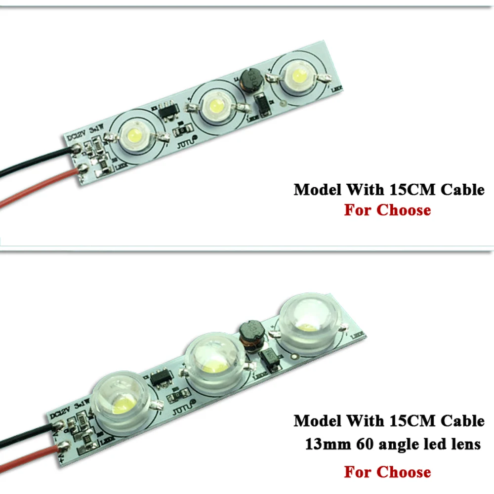 DC12V-24V wysokiej mocy 3 LED PCB LED Model 3W 9W zainstalowany ciepły zimny biały czerwony zielony niebieski RGB żółte diody LED do baterii/lampa