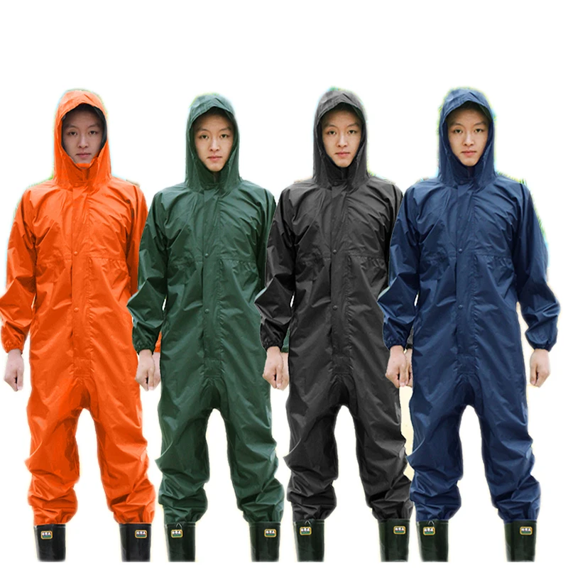 

Working Coveralls Waterproof Hooded Painter Overalls Anti-oily Dust-proof Paint Spray Clothing Hooded Protective Work Clothing