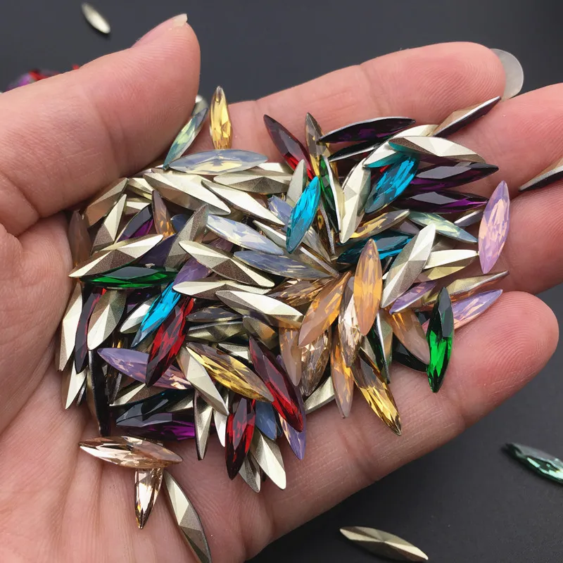 4*15mm Bling Crystal Clear Resin Rhinestone Pointback Stone DIY Wedding Decoration Crafts