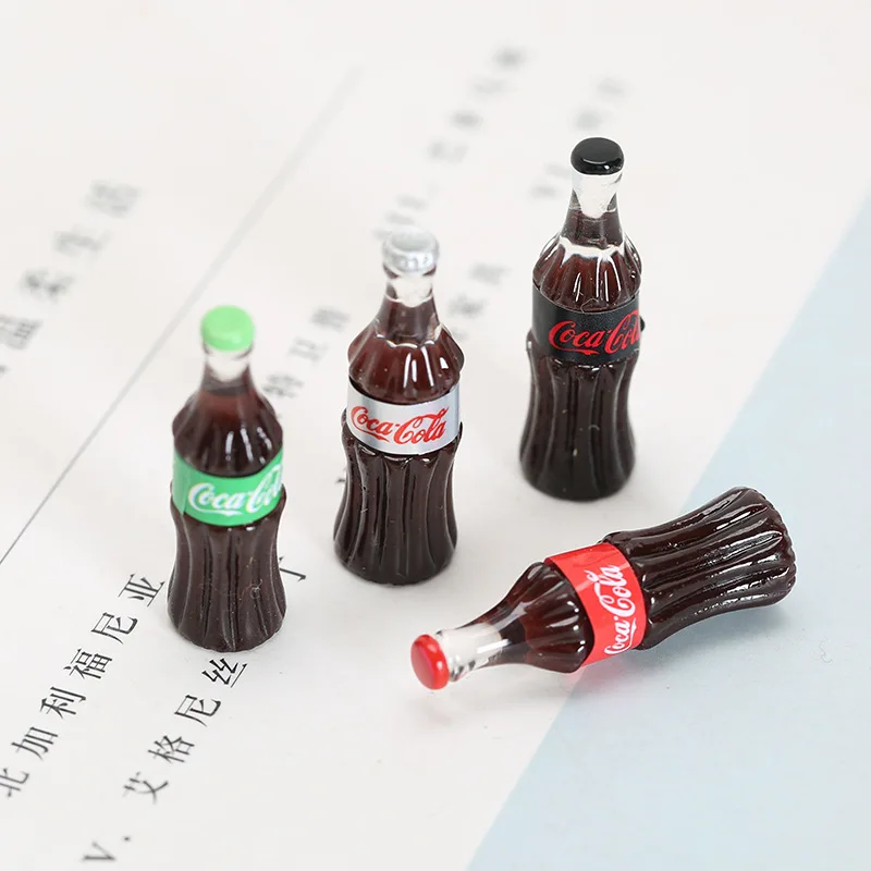 8pcs 10*33mm Coke Cola Bottle Beverage Fridge Drink Soda Water Small Figurine Crafts Desk Ornament Miniatures DIY Toy