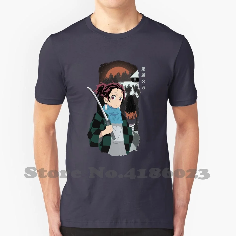 Demon 100% Cotton T-Shirt Demon Kimetsu Koyoharu Gotge Tanjirou Kamado Nezuko Japan Animation Manga Senpai Anime Sooru