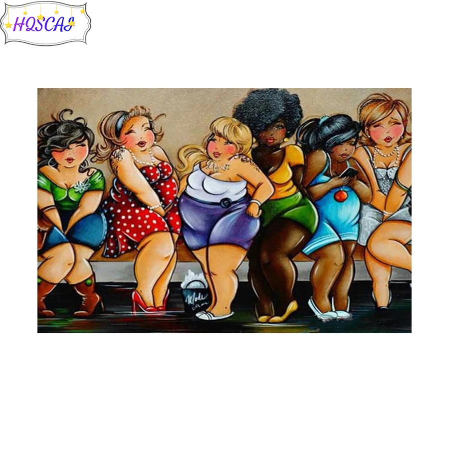 Image de peinture de diamant de bricolage, 3D, grosse fille, kits complets de point de croix rond et carré, art 5D, mosaïque de cristal, broderie