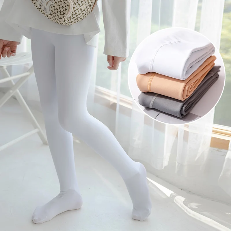 

winter Girls white plus velvet thickening Dance stockings baby cotton Fleece Lining children pantyhose Keep warm leggings kids