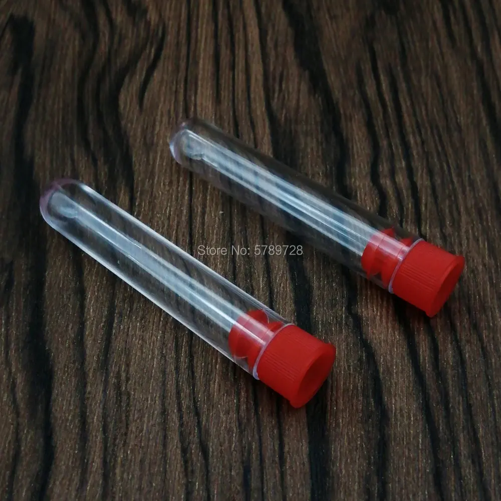 20Pcs 12*60mm Clear Plastic Test Tubes Vials With Color Caps, Empty Scented tea Tubes,bridal shower gift,School Lab Supplies