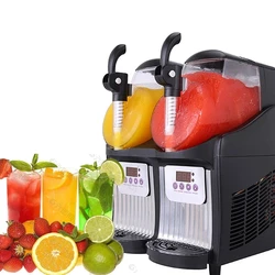 Automatic Double Slot Snow Melting Machine Snow Mud Ice Beverage Cold Drink Machine Snow Slush Ice Cream Machine 5L