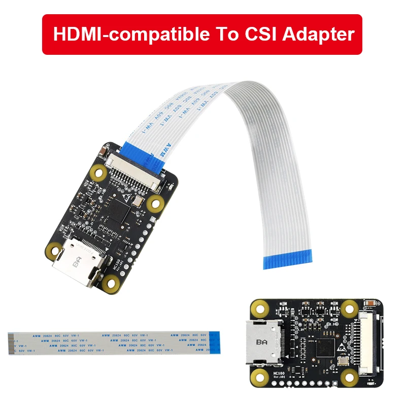 Raspberry Pi HDMI-kompatybilny z płytka przyłączeniowa CSI 1080p @ 30fps z Adapter do kabla FFC dla Raspberry Pi 4 Model B 3B 3B + 3B