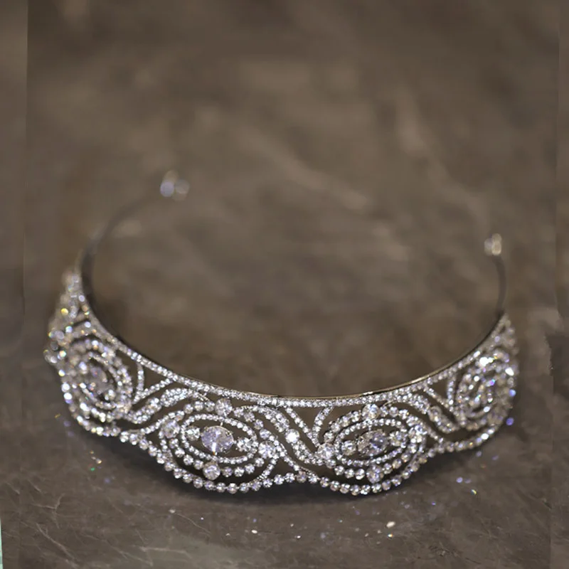 Niushuya-tiara para noiva, farolete de strass para casamento, acessório de cabelo, diadema para princesa