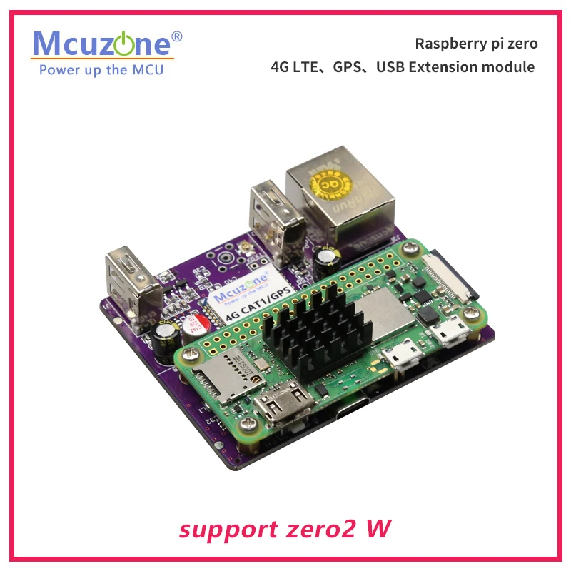 RPi0_4G LTE-GPS、USB Extension board, USB hub,USB to Ethernet, GPS CAT1,Driver free, support Raspberry pi zero2 W