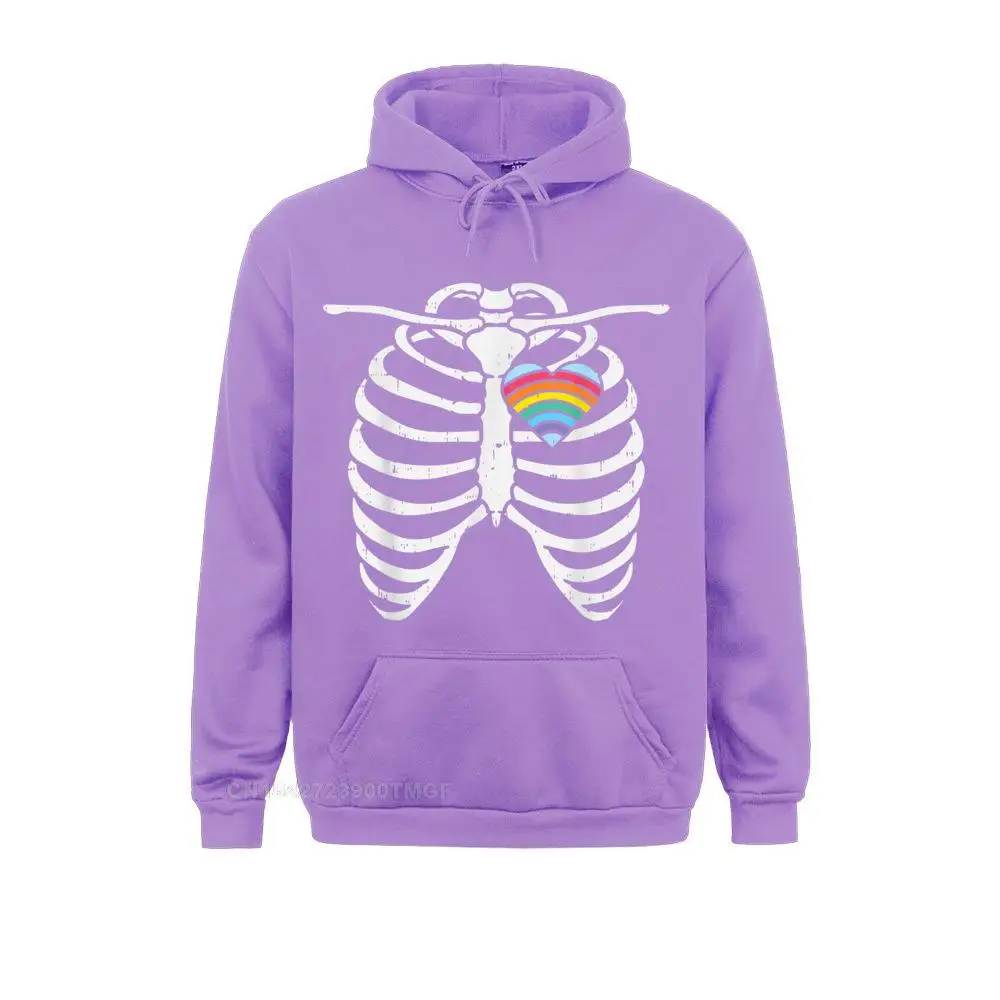 LGBT Gay Heart Skeleton Ribs X-Ray Rainbow Halloween Costume New Hoodie Birthday Streetwear for Women Hoodies Clothes Latest