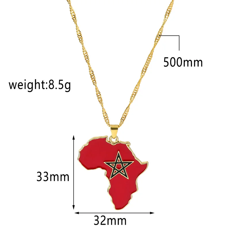 Hip Hop Creative Country Map Pendant Metal Necklace Ghana Nigeria Zambia Uganda Liberia Zimbabwe For Women Men Ethnic Jewelry view 6