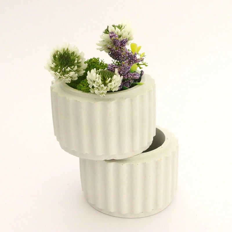 Moule de pot de fleurs en béton silicone, forme d'engrenage, ciment, plâtre, jardin