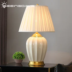 Ceramic Table Lamp For Bedroom Living Room Home Chinese Style European Style Bedside Lamp Table Lamp