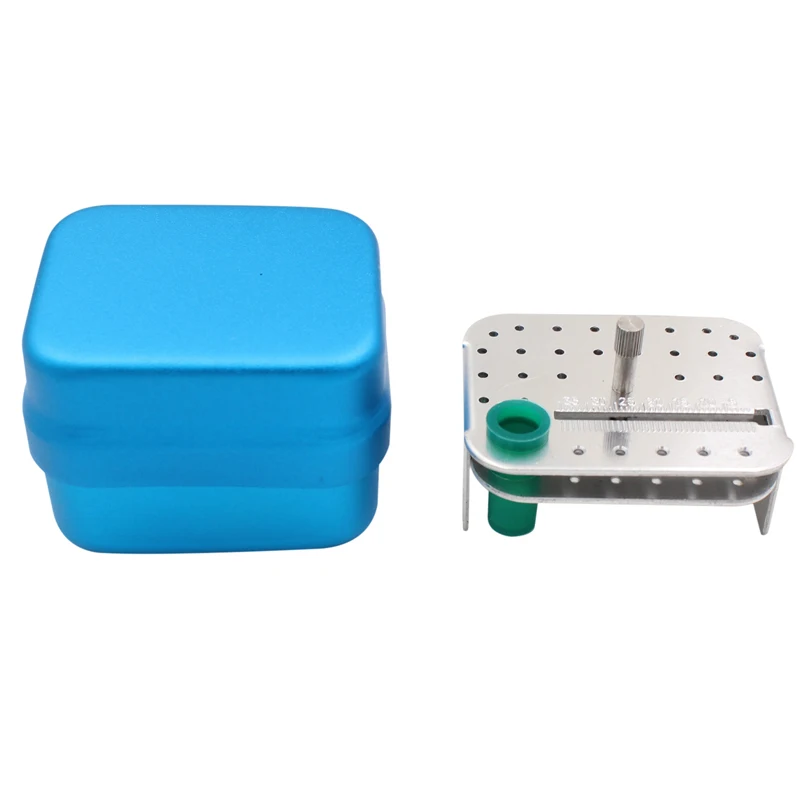 30 Holes Dental Autoclavable Burs Box Aluminium Disinfection Box Case Dental Burs Block Holder Gutta Percha Points Box