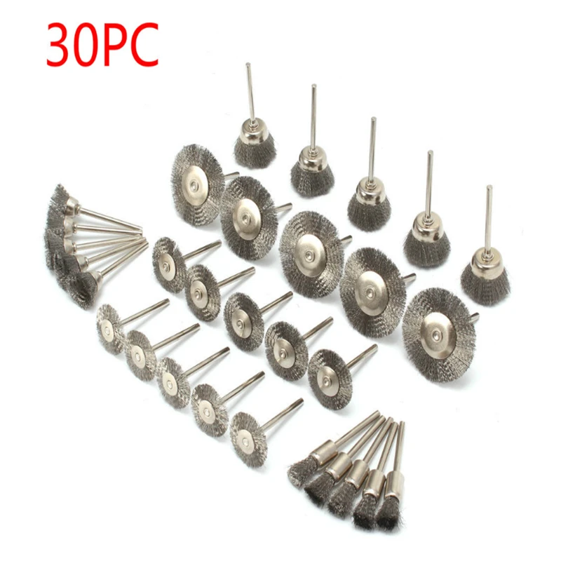 10 Cái/bộ 22Mm Dây Thép Không Gỉ Bánh Bàn Chải Dụng Cụ Dremel Rotary Cho Máy Khoan Mini Đánh Bóng Dremel Phụ Kiện Dremel