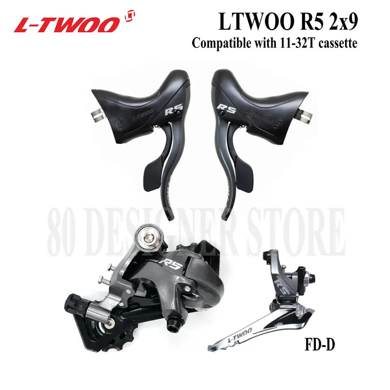 LTWOO R5 2x9 groupset brake shifter 9 speed rear derailleur compatible 32t cassette R7000 Tiagra Sora sensah IGNITE, LTWOO R9