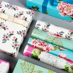 Flowers Christmas Wedding Gift Decoration Paper 50 * 70cm Rose Peony Delicate Flower Decoration Wrapping Paper