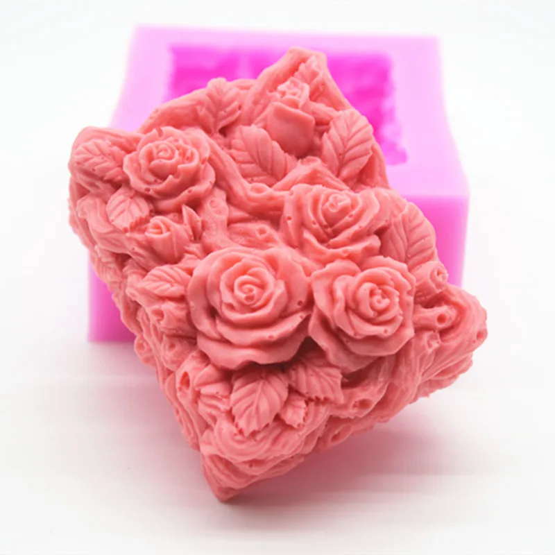 DIY Roses Silicone Cake Soap Mold Handmade Soap Molds DIY Resin Clay Craft Mould