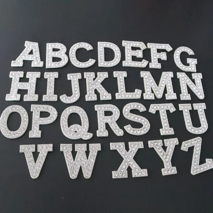 A-Z Rhinestone English Letter Sew on Patches Applique 3D Handmade Beaded Letters Diy Patch Cute Letter Patches Nice!