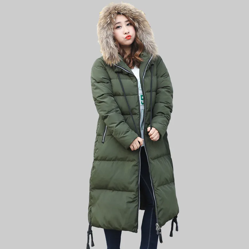 Womens Down Jacket Raccoon Fur Collar 90% Duck Down Coat Female Warm Winter Parkas Plus Size 5XL 6XL 7XL 10XL Casaco 510